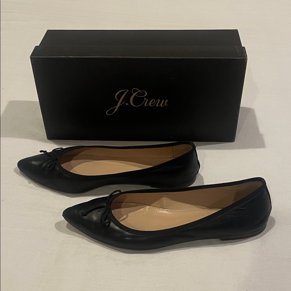 J. Crew Classic Black Leather Flats - Picture 2 of 3